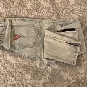 VTG Guess Georges Marciano white washed torn jeans